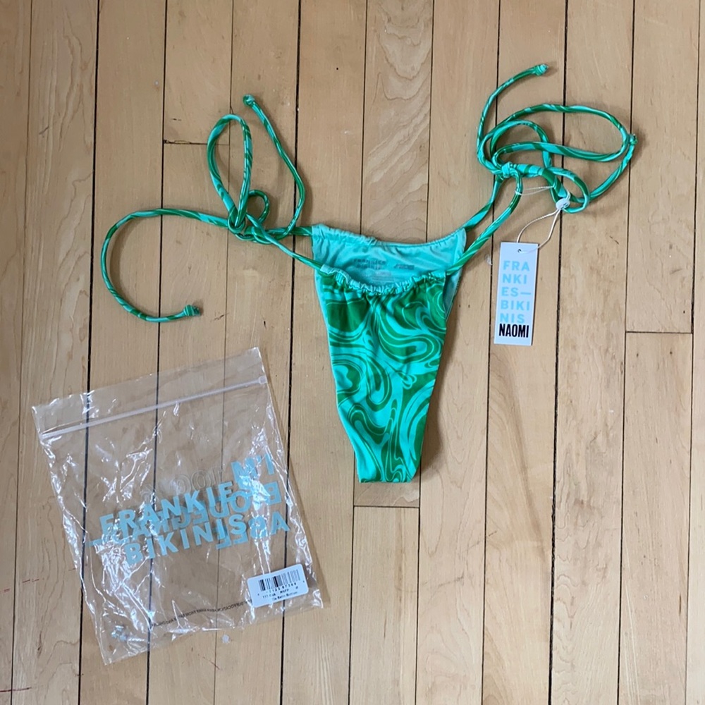 Frankies Bikini Tia Satin String Bottom-Rainforest